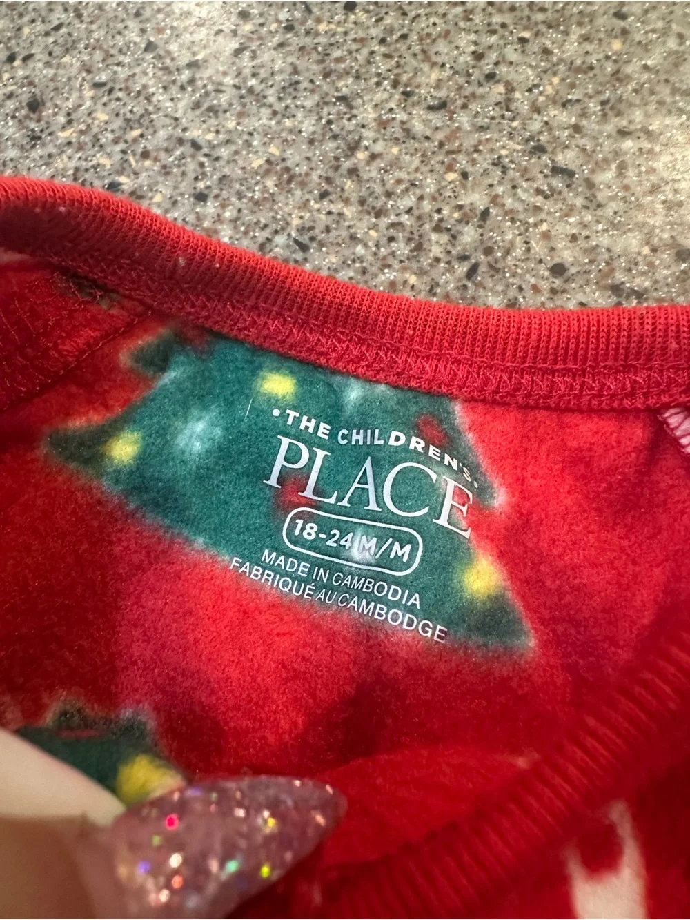 The Children's Place Red Holiday Santa & Snowman Footed One-Piece